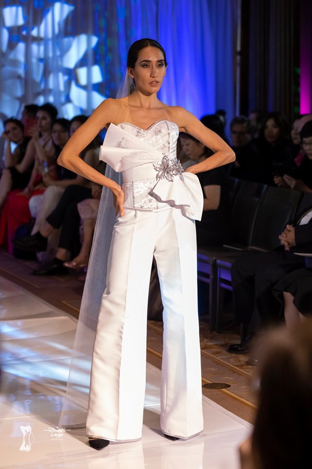 An image of Gundula Couture's 3-piece ensemble featuring corset, pants and belt.